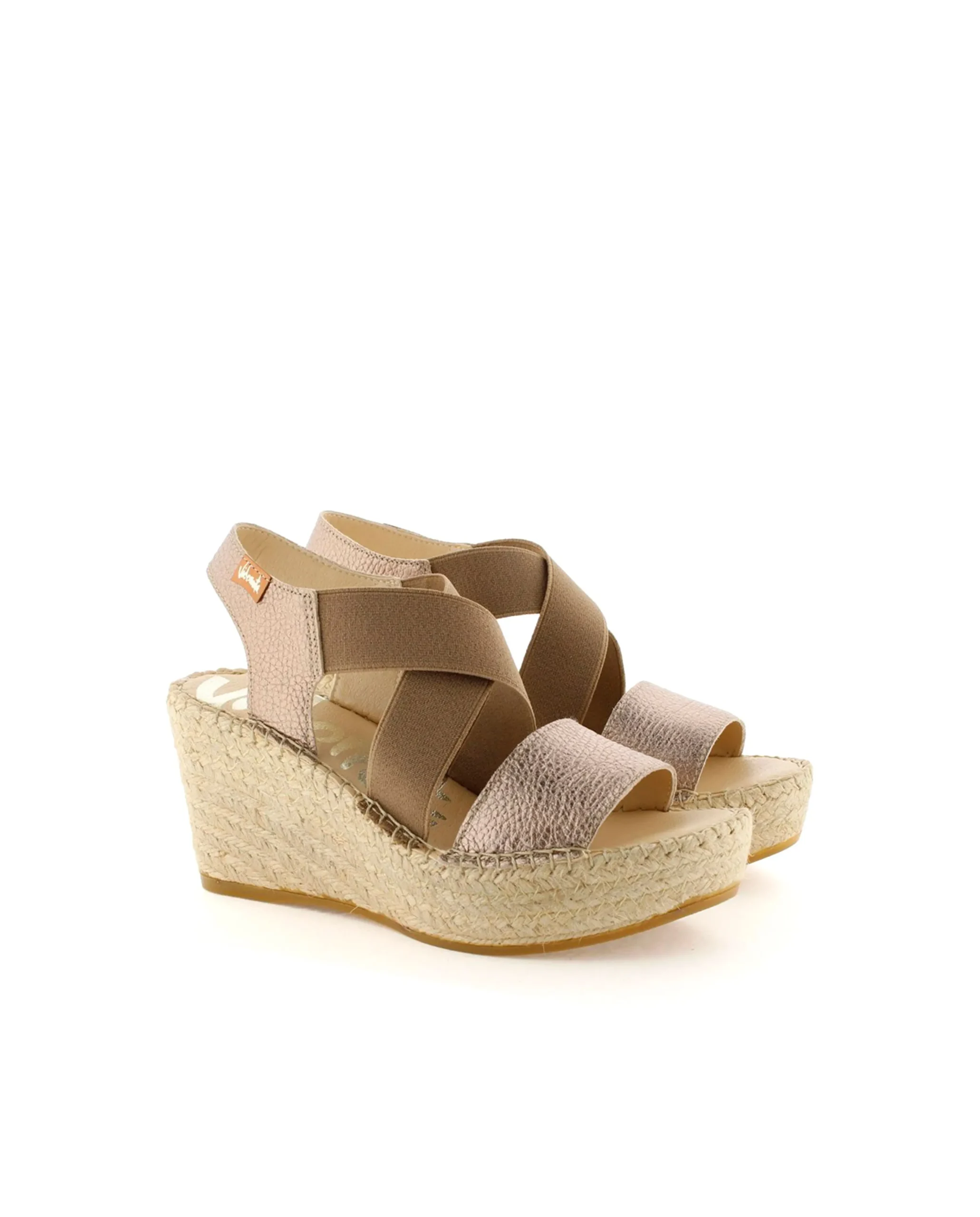 Sandalia elásticos en napa metal cuerda Dominica