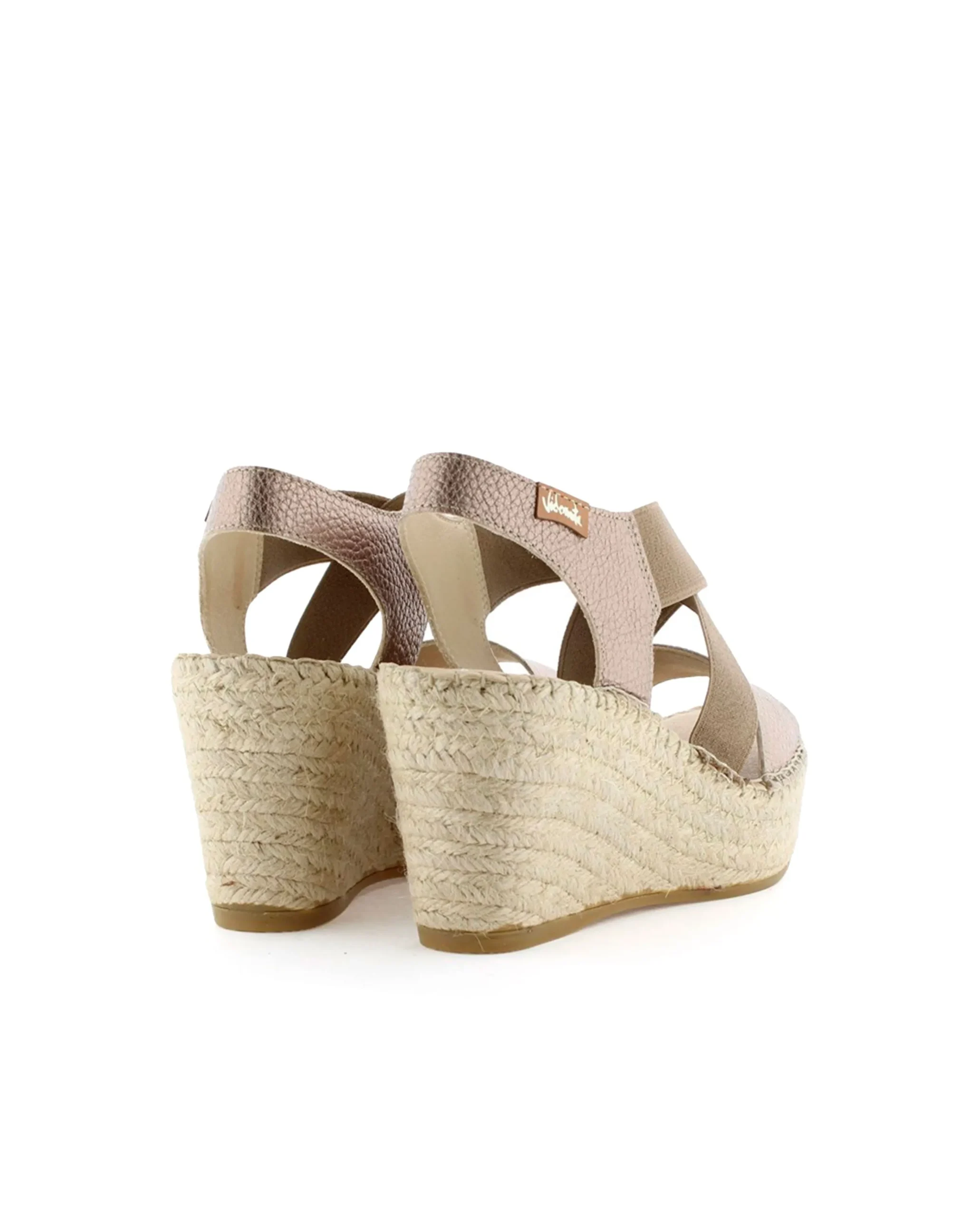 Sandalia elásticos en napa metal cuerda Dominica