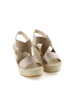 Sandalia elásticos en napa metal cuerda Dominica