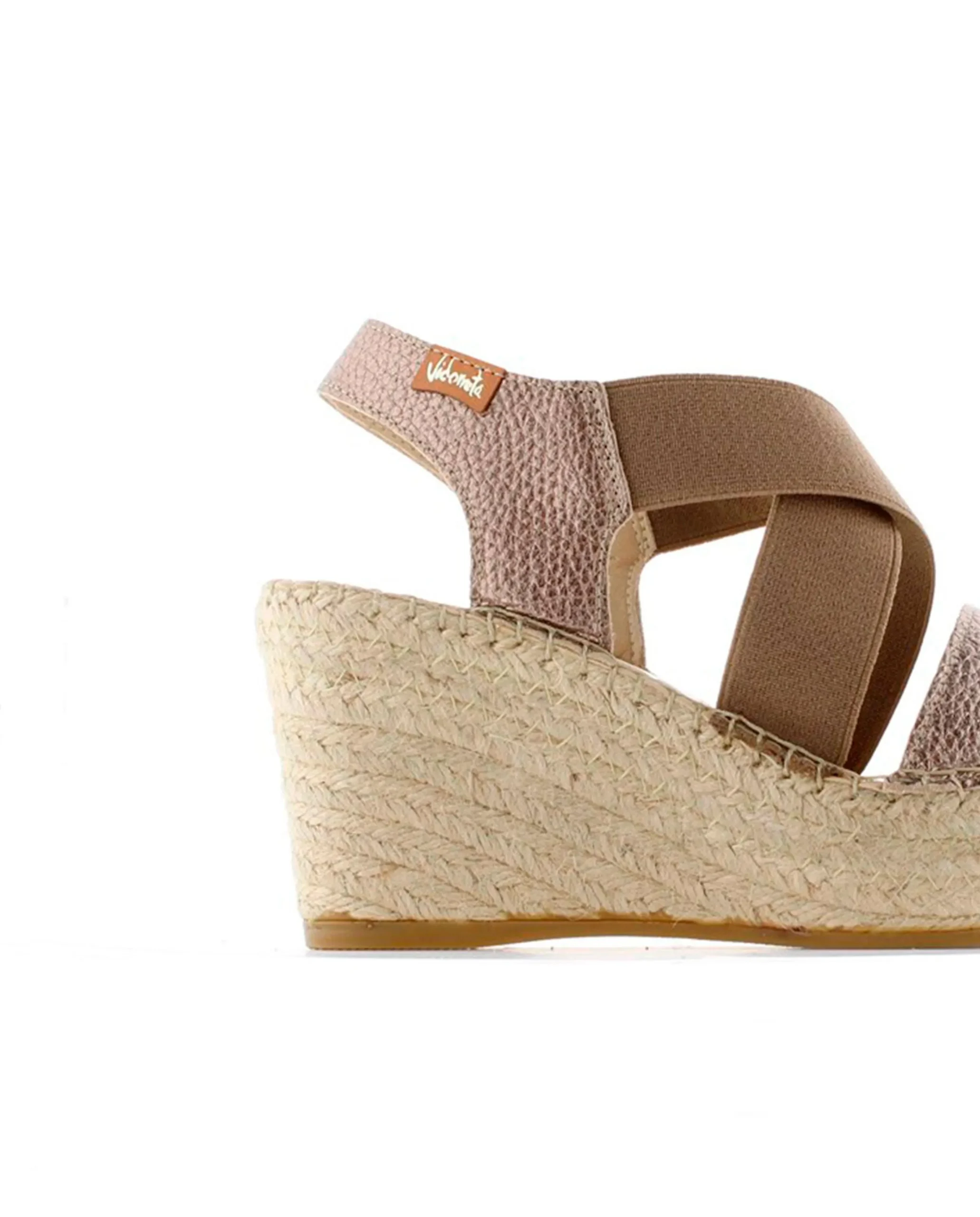 Sandalia elásticos en napa metal cuerda Dominica