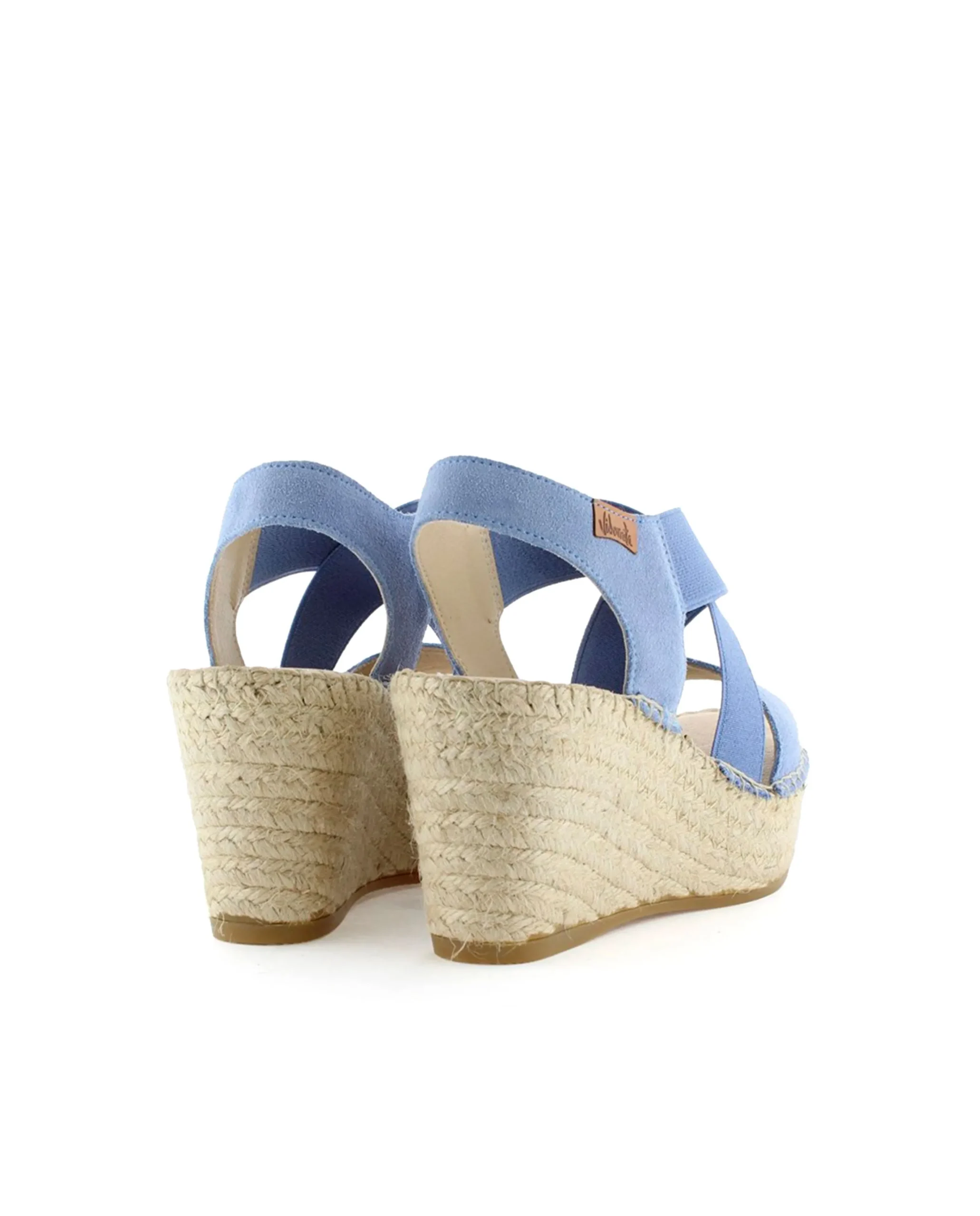 Sandalia elásticos en serraje jeans Dominica