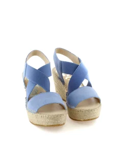 Sandalia elásticos en serraje jeans Dominica