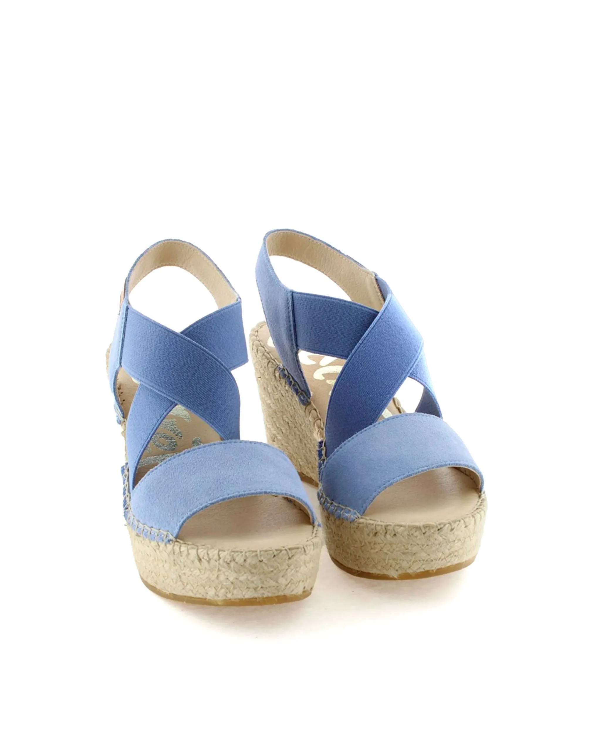 Sandalia elásticos en serraje jeans Dominica