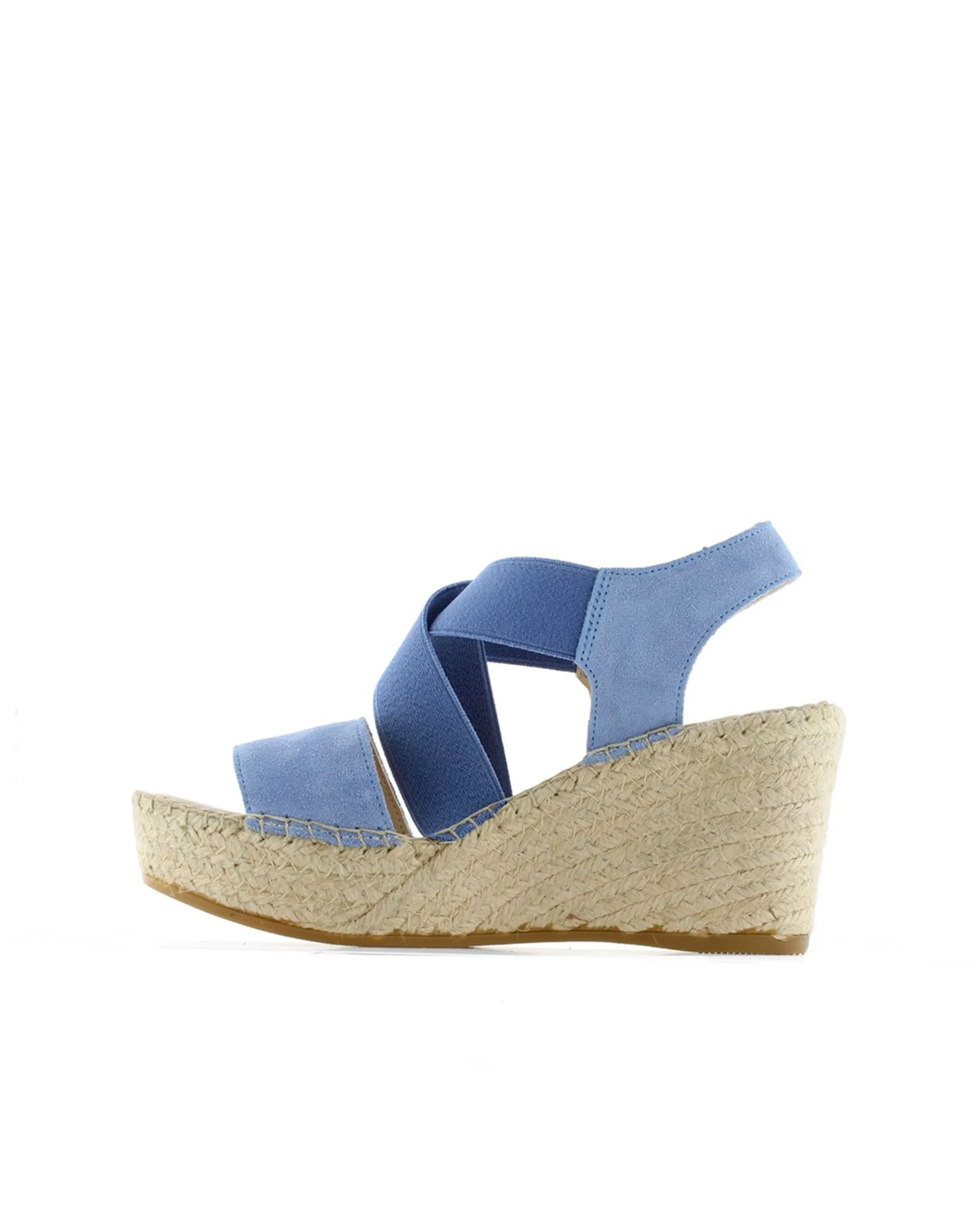 Sandalia elásticos en serraje jeans Dominica