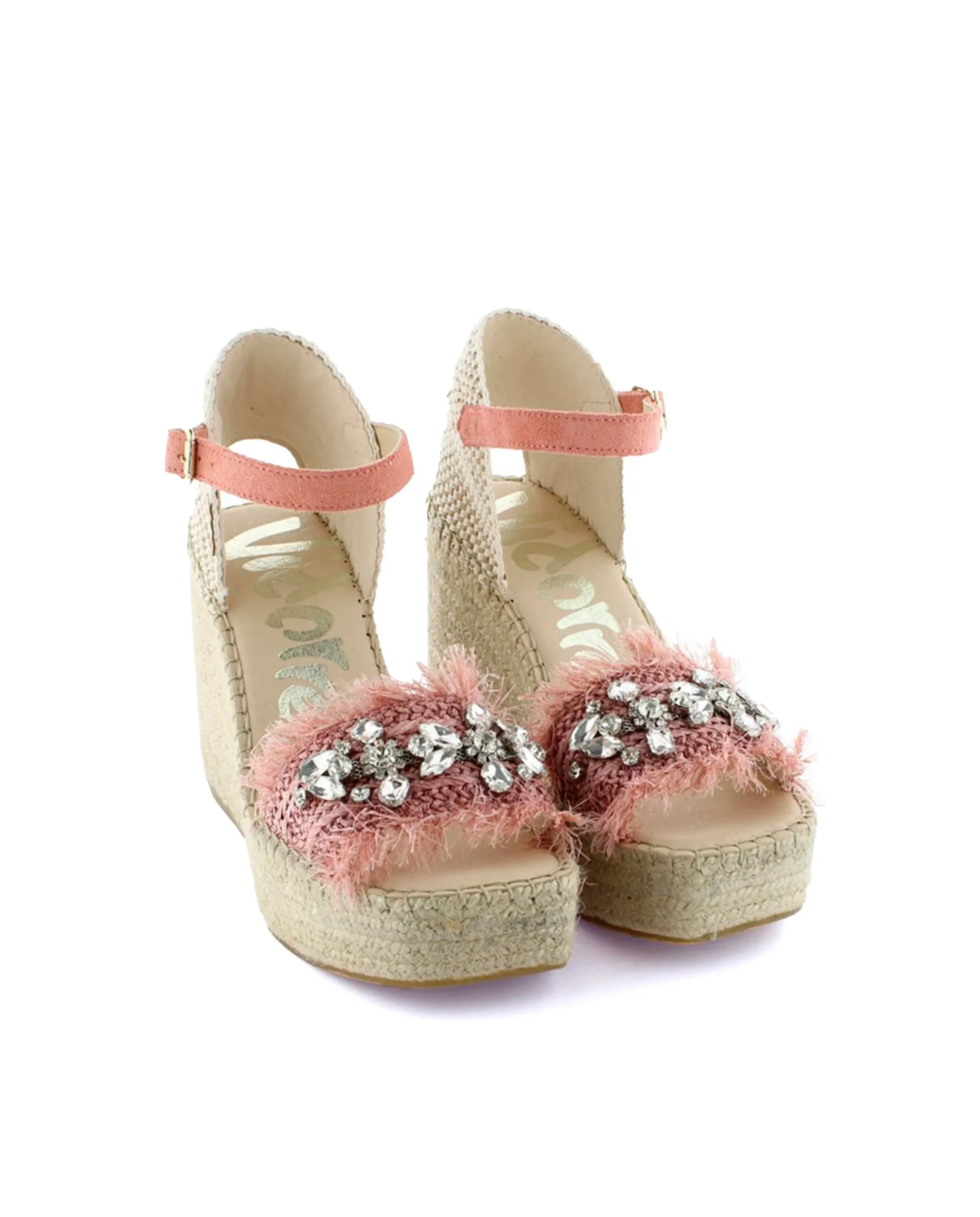 Sandalia en rafia cristal maquillaje Monet