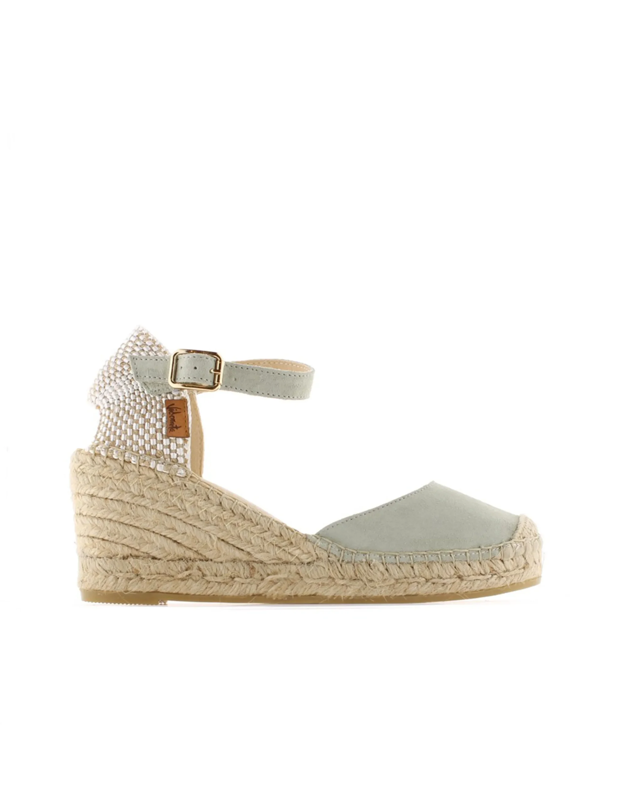 Sandalia en serraje agua claro Clavel