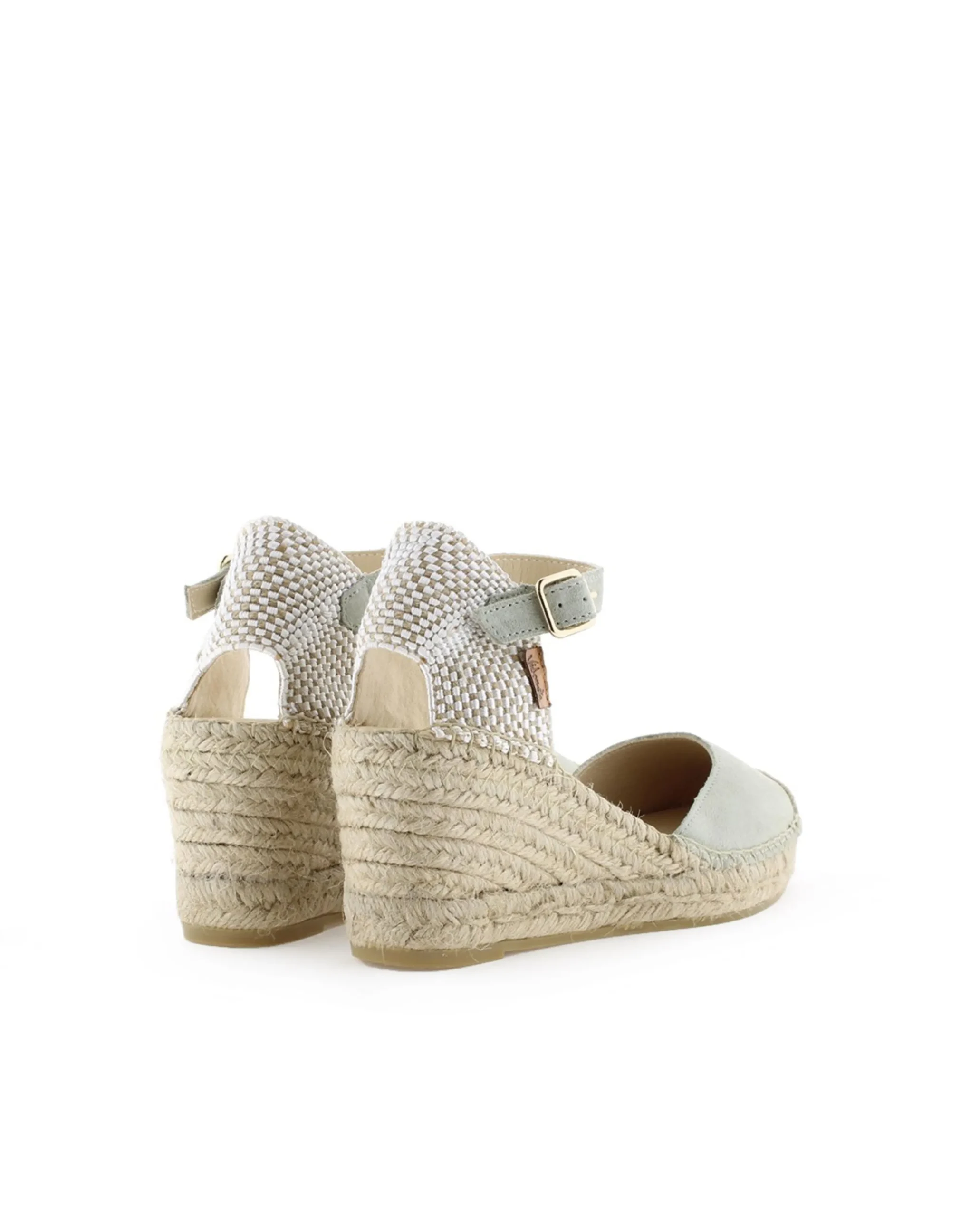 Sandalia en serraje agua claro Clavel