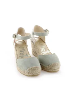 Sandalia en serraje agua claro Clavel