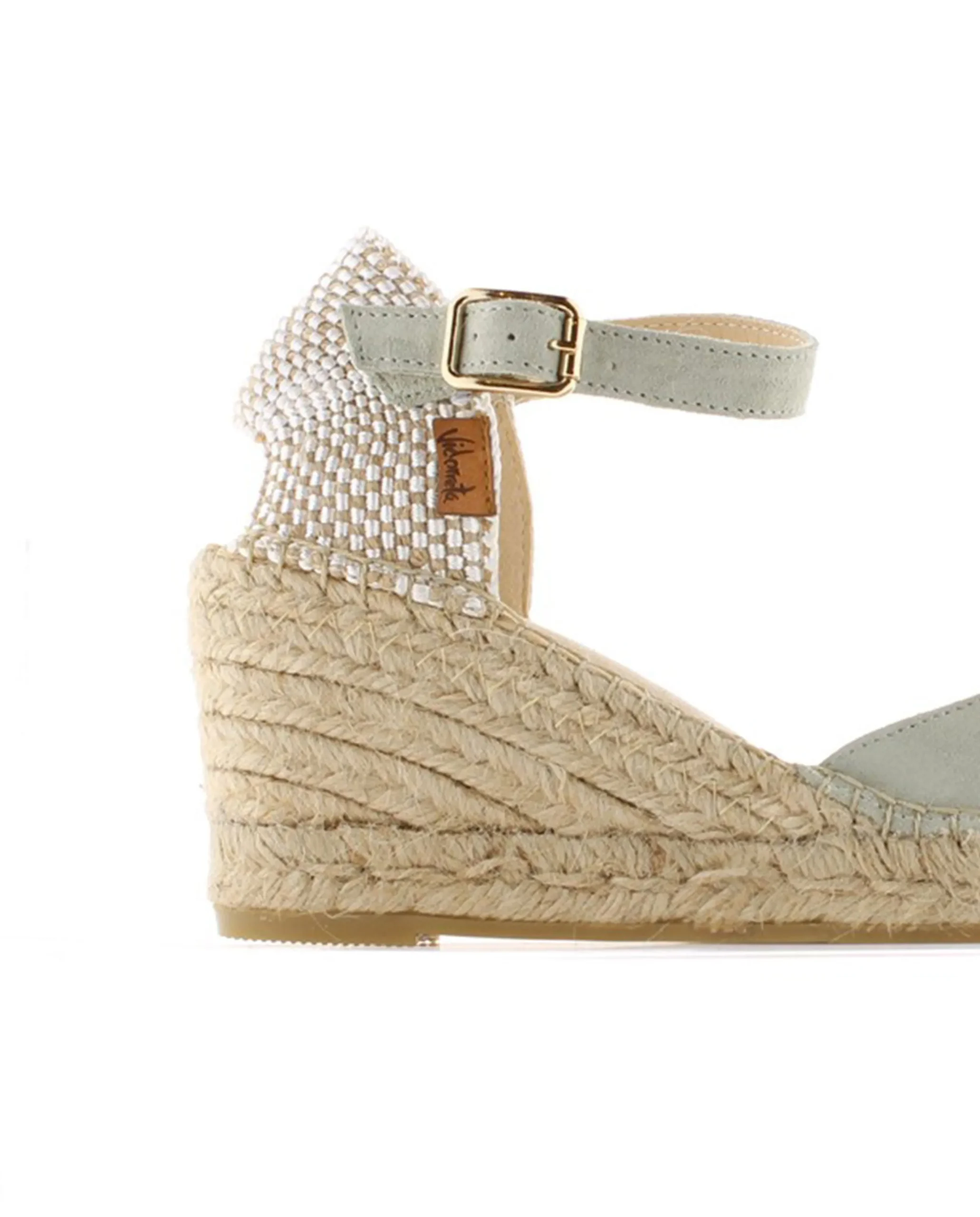 Sandalia en serraje agua claro Clavel