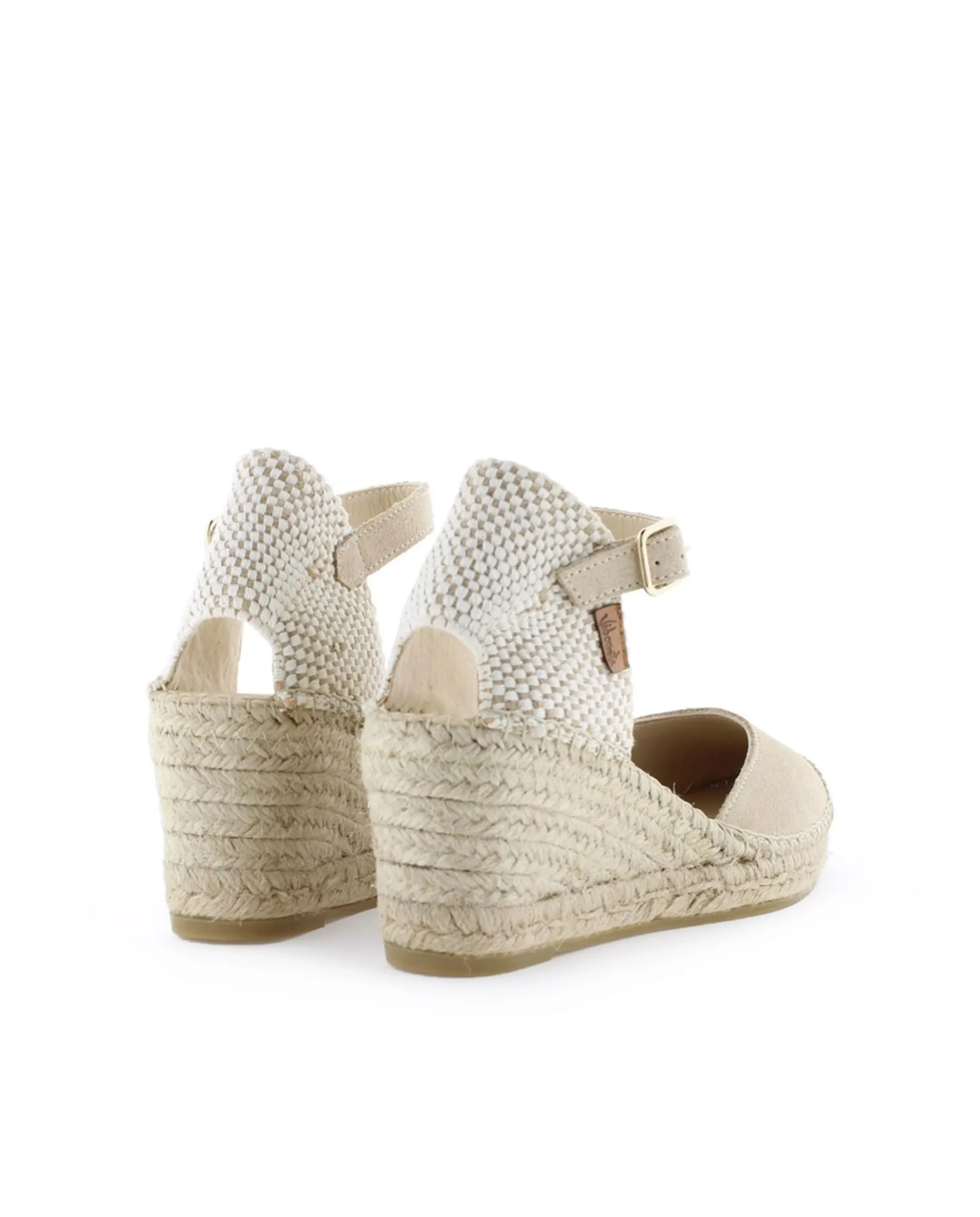 Sandalia en serraje arena Clavel