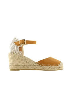 Sandalia en serraje cuero Clavel