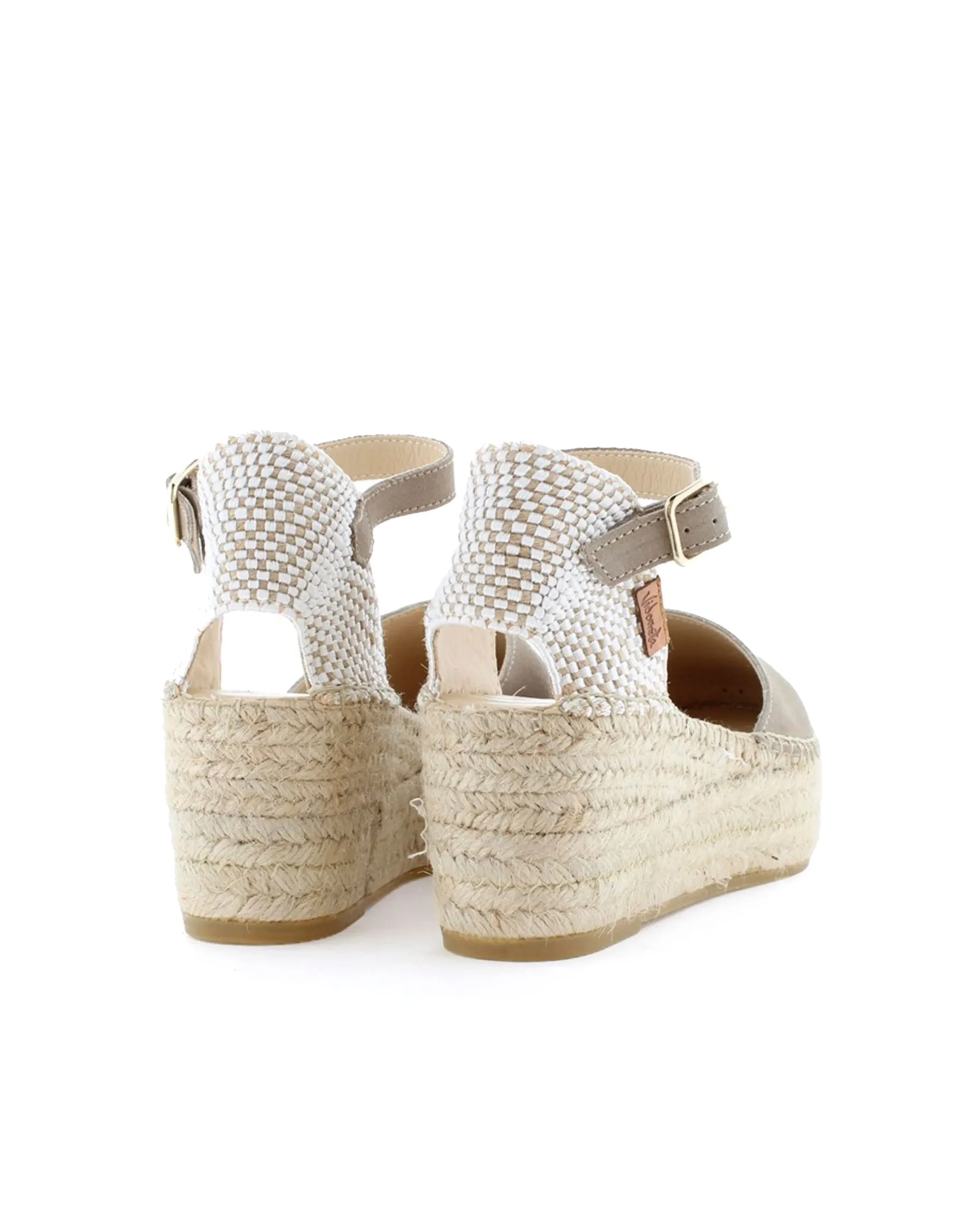 Sandalia en serraje taupe Creta