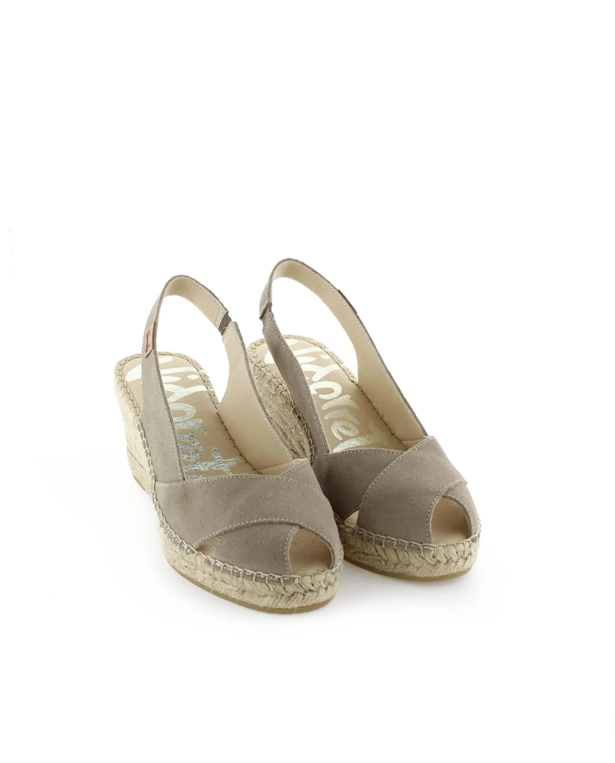 Sandalia en serraje taupe Clavel