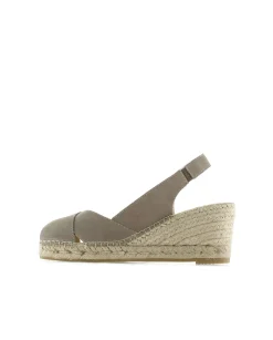 Sandalia en serraje taupe Clavel