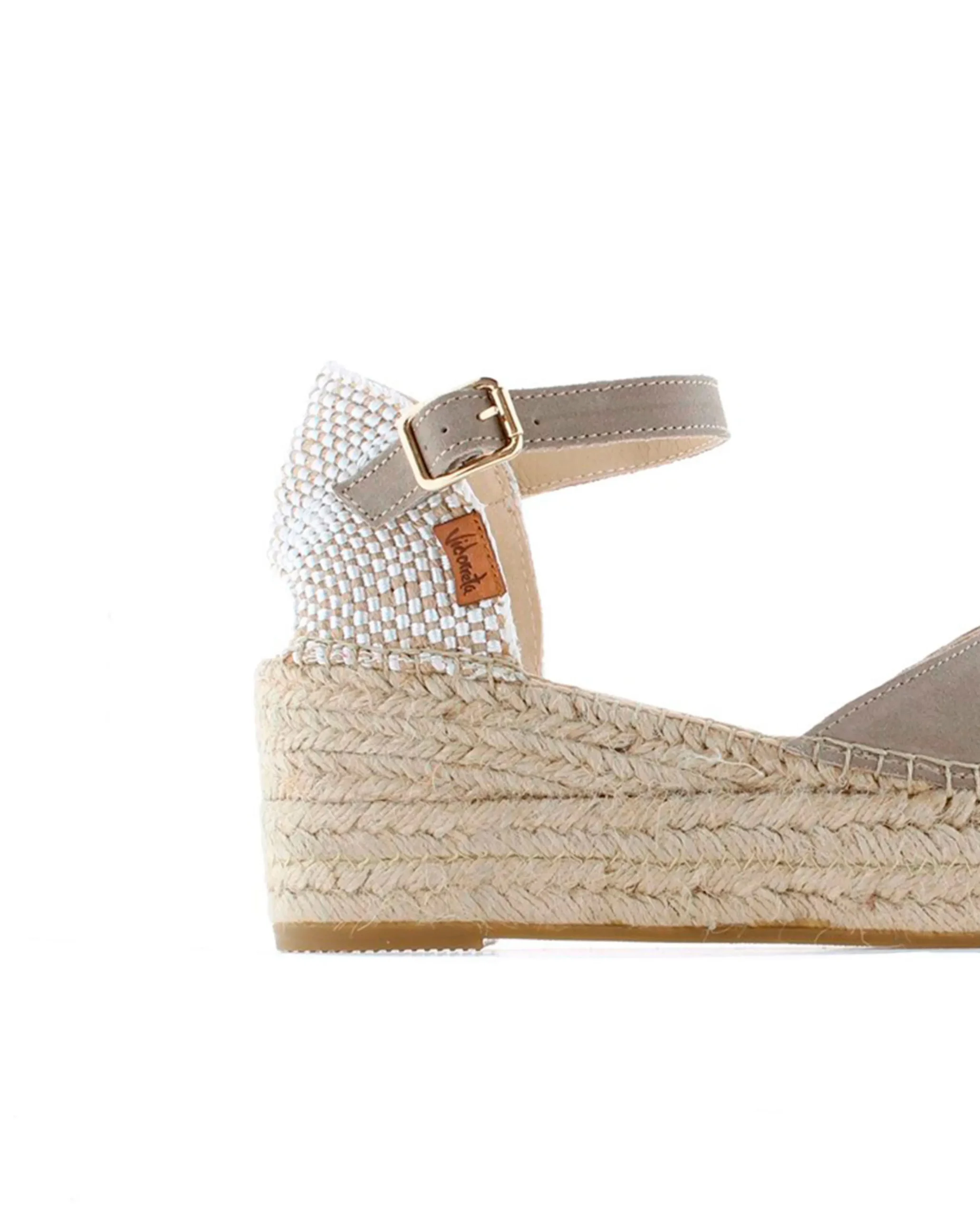 Sandalia en serraje taupe Creta