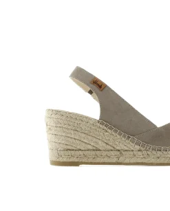 Sandalia en serraje taupe Clavel