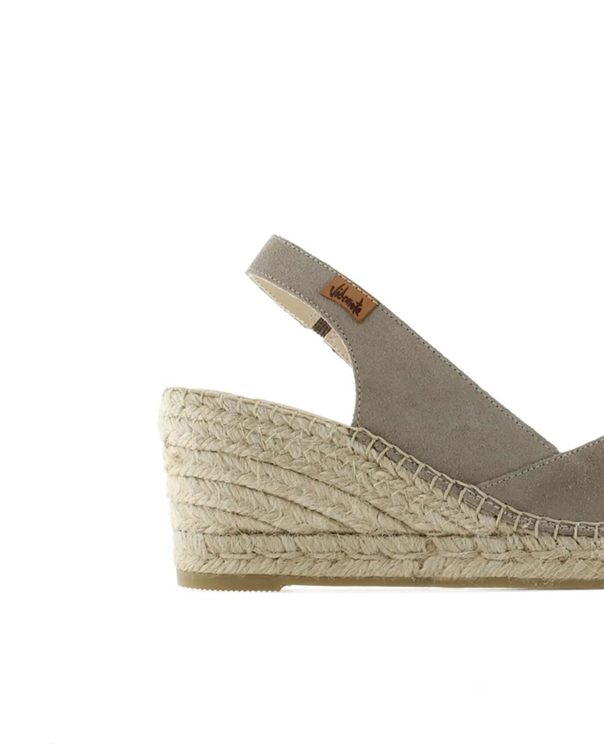 Sandalia en serraje taupe Clavel