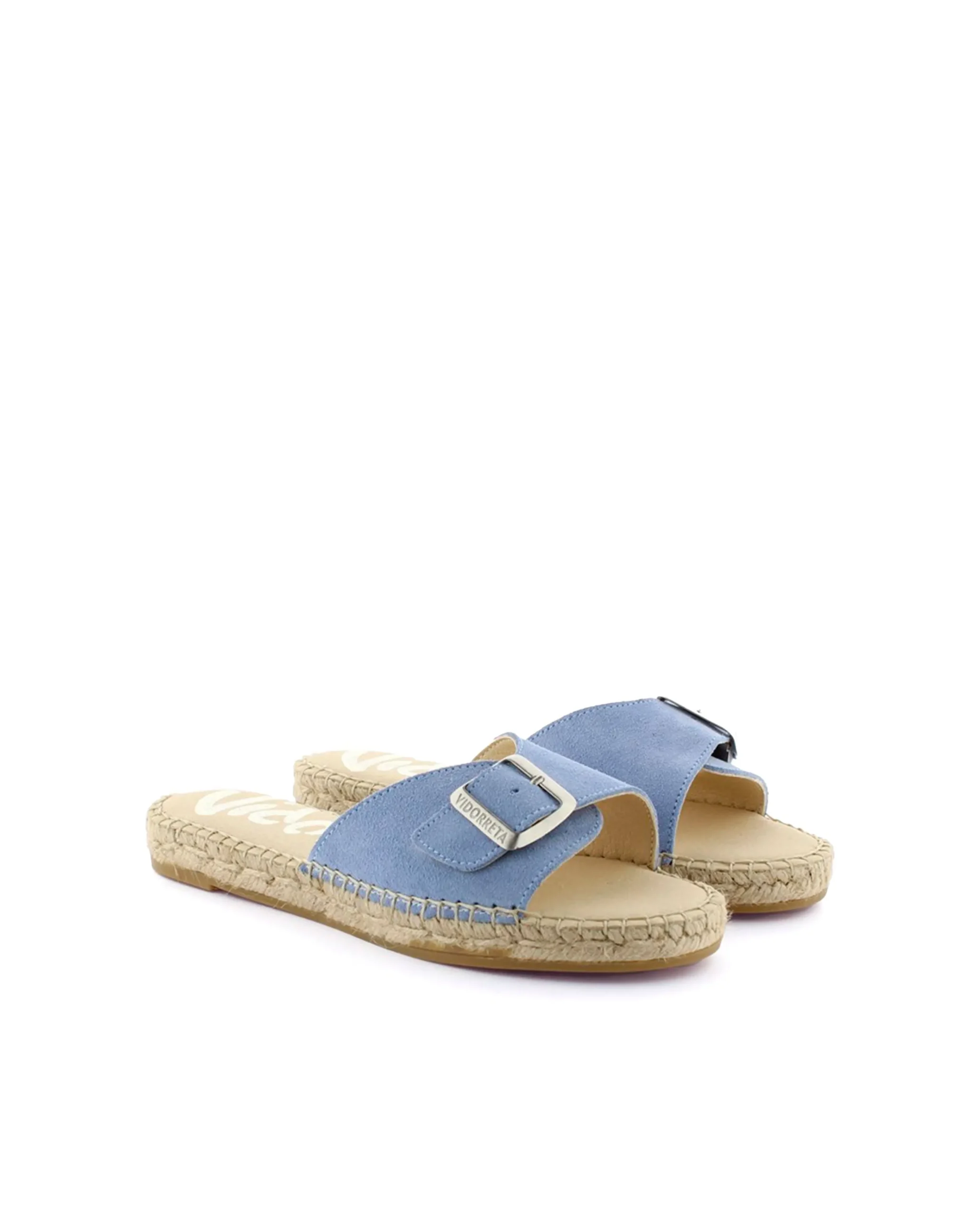 Sandalia hebilla en serraje jeans Malta