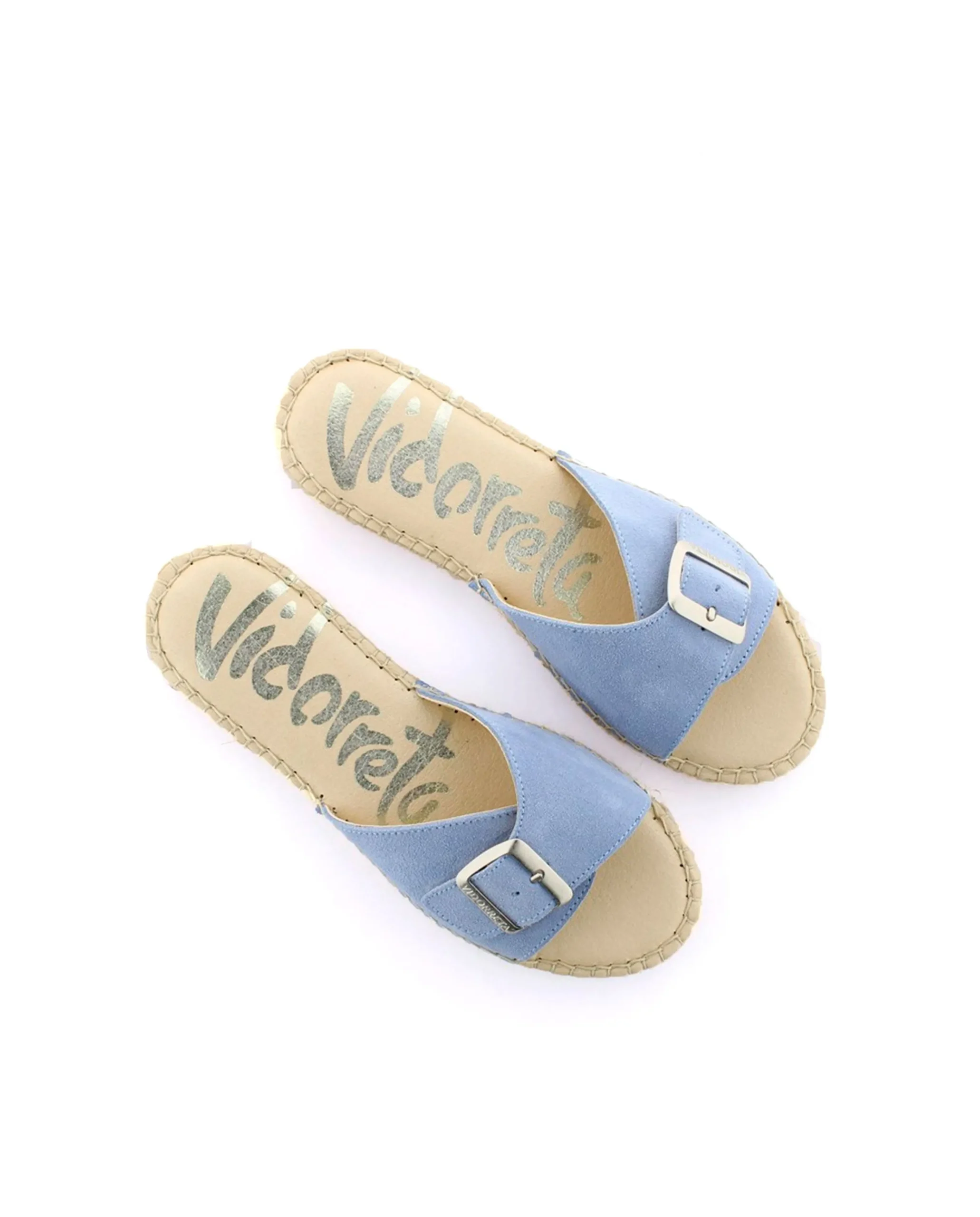 Sandalia hebilla en serraje jeans Malta