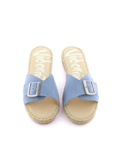 Sandalia hebilla en serraje jeans Malta