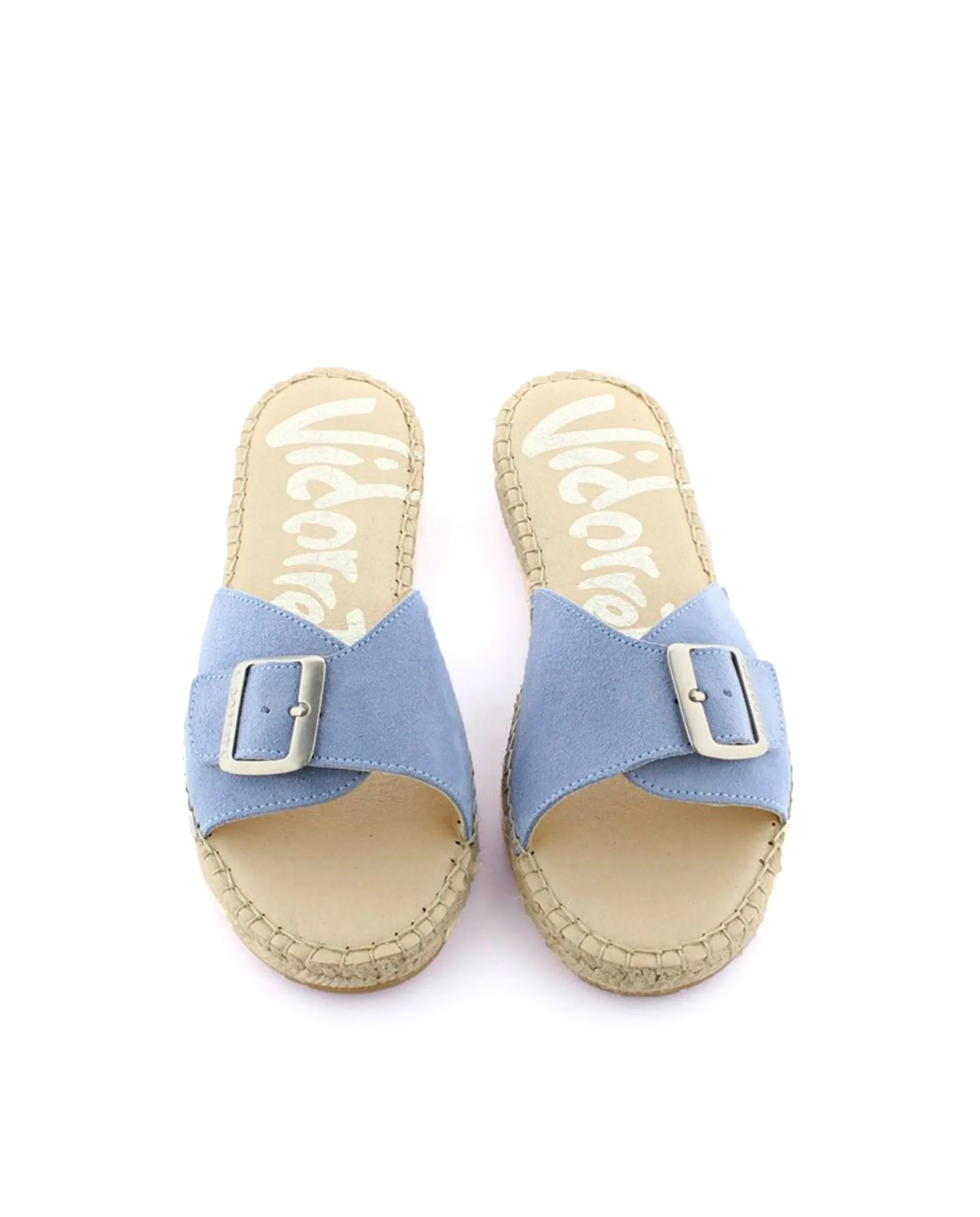 Sandalia hebilla en serraje jeans Malta