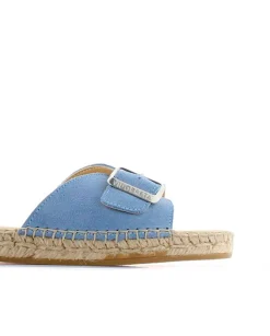 Sandalia hebilla en serraje jeans Malta
