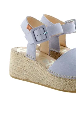 Sandalia hebilla serraje malva Vinci