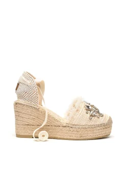 Sandalia rafia cristal crudo Tilo 5