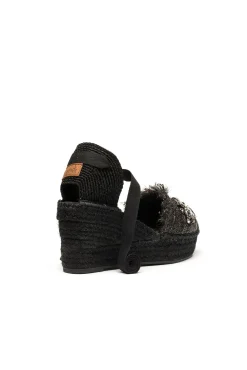 Sandalia rafia cristal negro Tilo 5