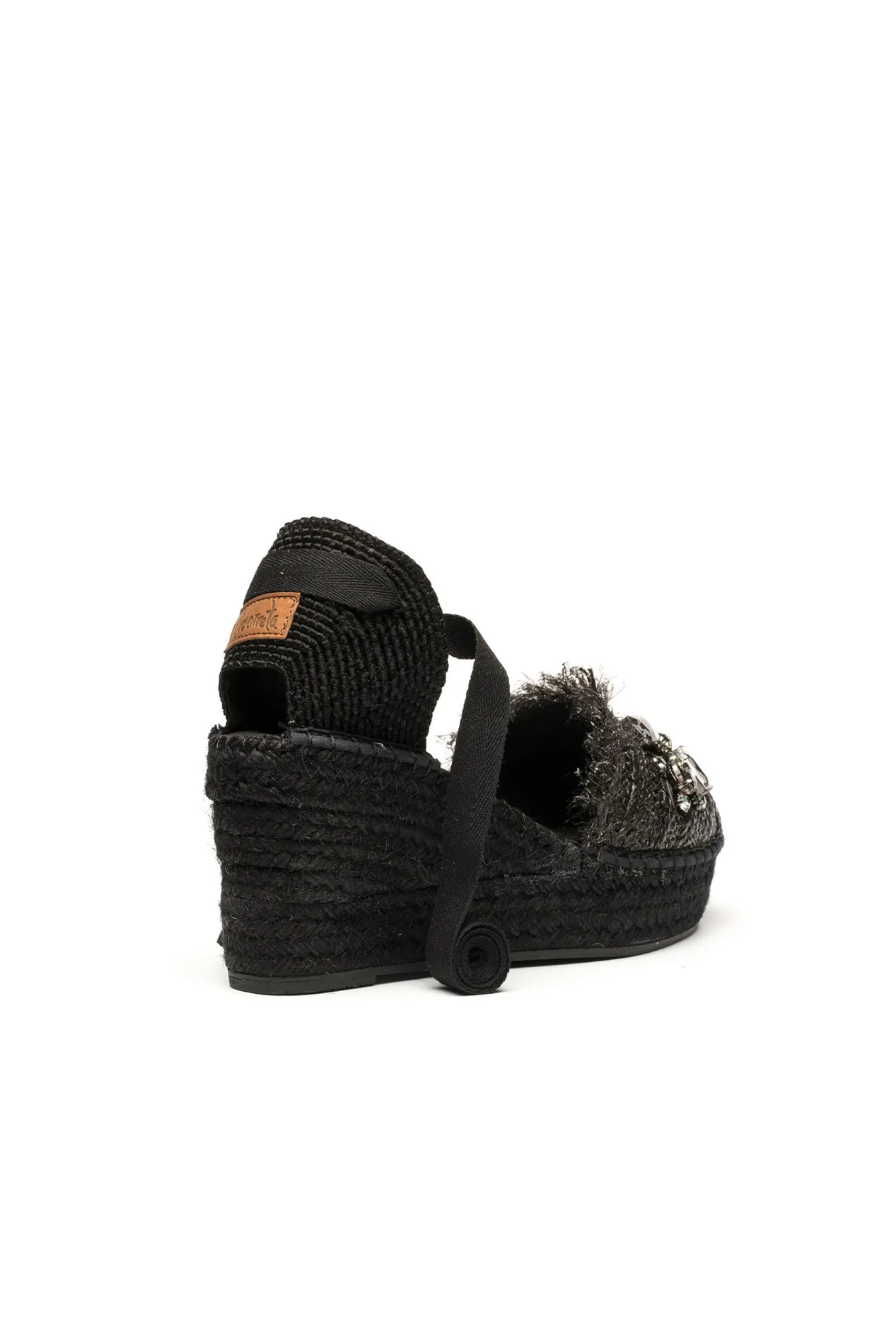 Sandalia rafia cristal negro Tilo 5