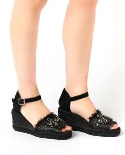 Sandalia rafia cristales negro Matisse 5