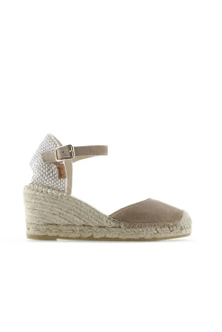 Sandalia serraje arena oscuro Clavel