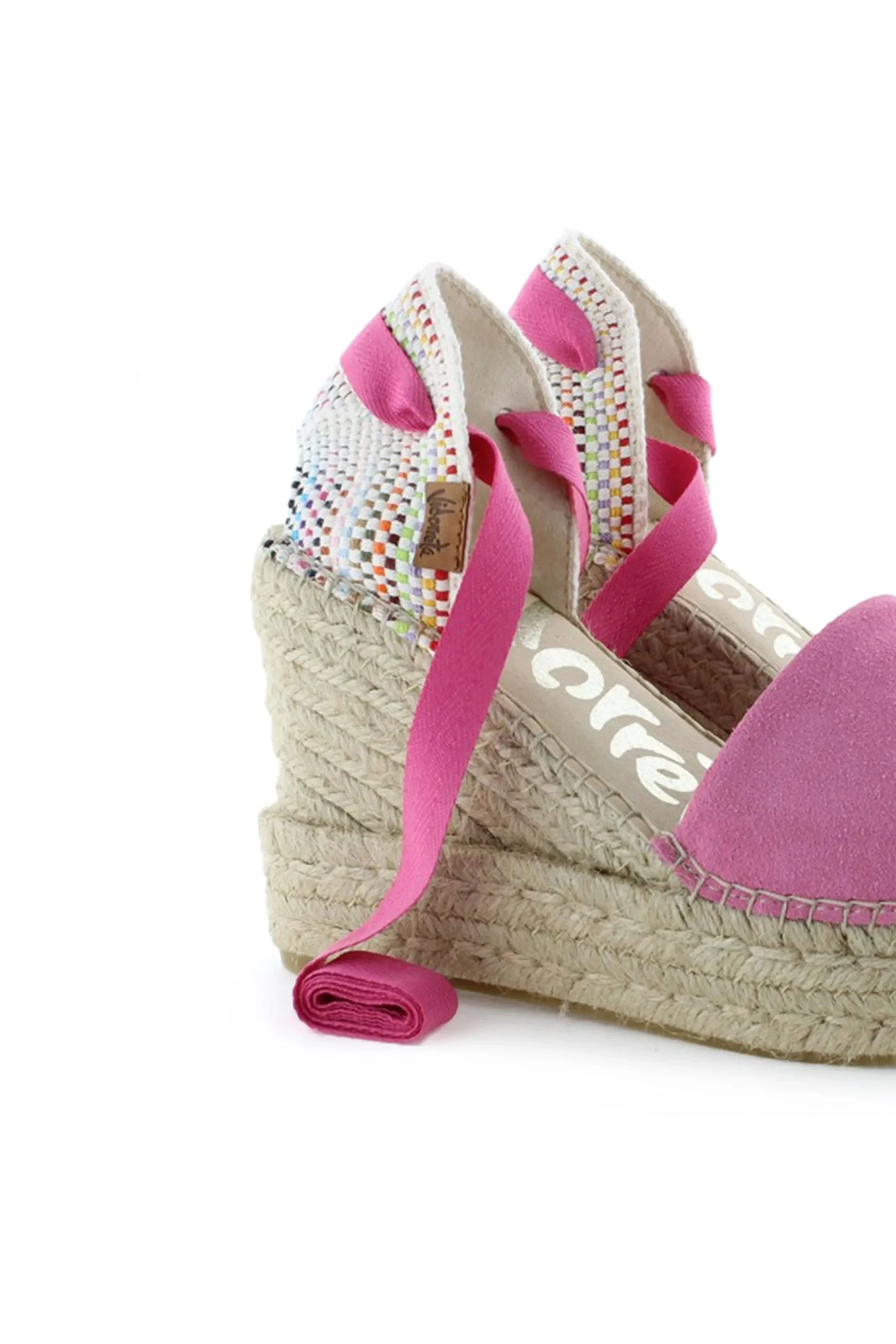 Sandalia traba serraje frambuesa