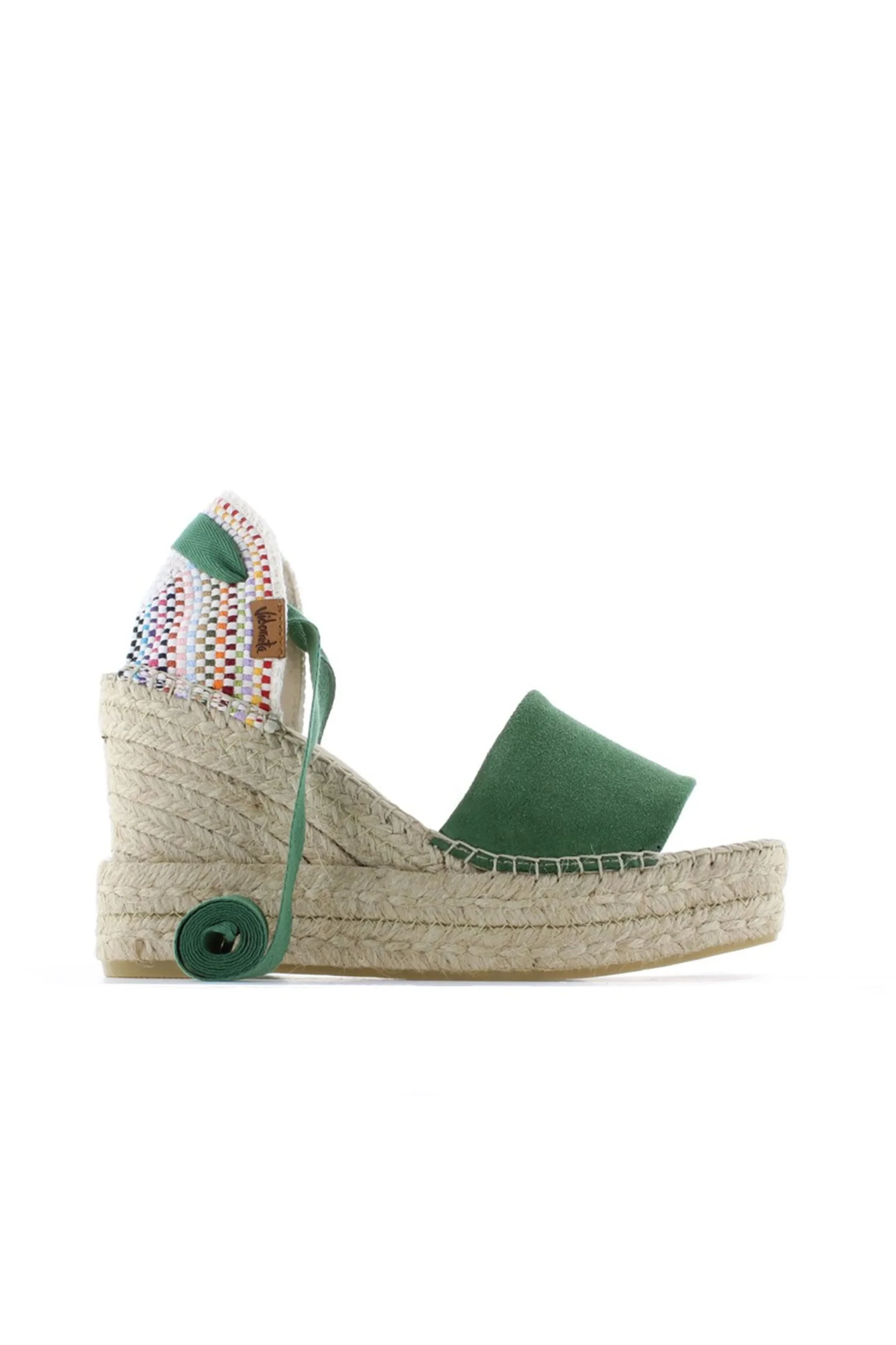 Sandalia traba serraje verde pino