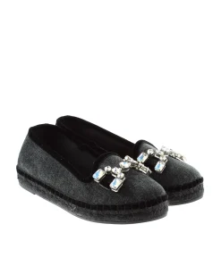 Slipper adorno en terciopelo negro Pitiusa