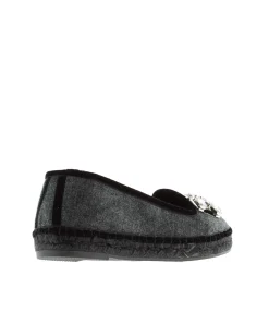 Slipper adorno en terciopelo negro Pitiusa