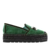 Slipper detalle en terciopelo verde Merce Doble