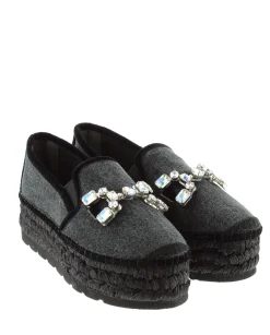 Slipper detalle en terciopelo negro Merce Doble