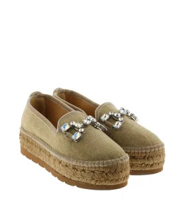 Slipper detalle en terciopelo arena Merce Doble