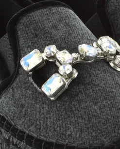 Slipper detalle en terciopelo negro Merce Doble