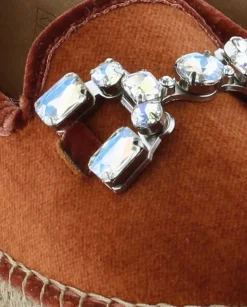 Slipper detalle en terciopelo teja Merce Doble