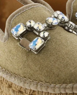 Slipper detalle en terciopelo arena Merce Doble