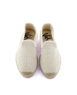 Slipper en rafia trenza crudo Borneo