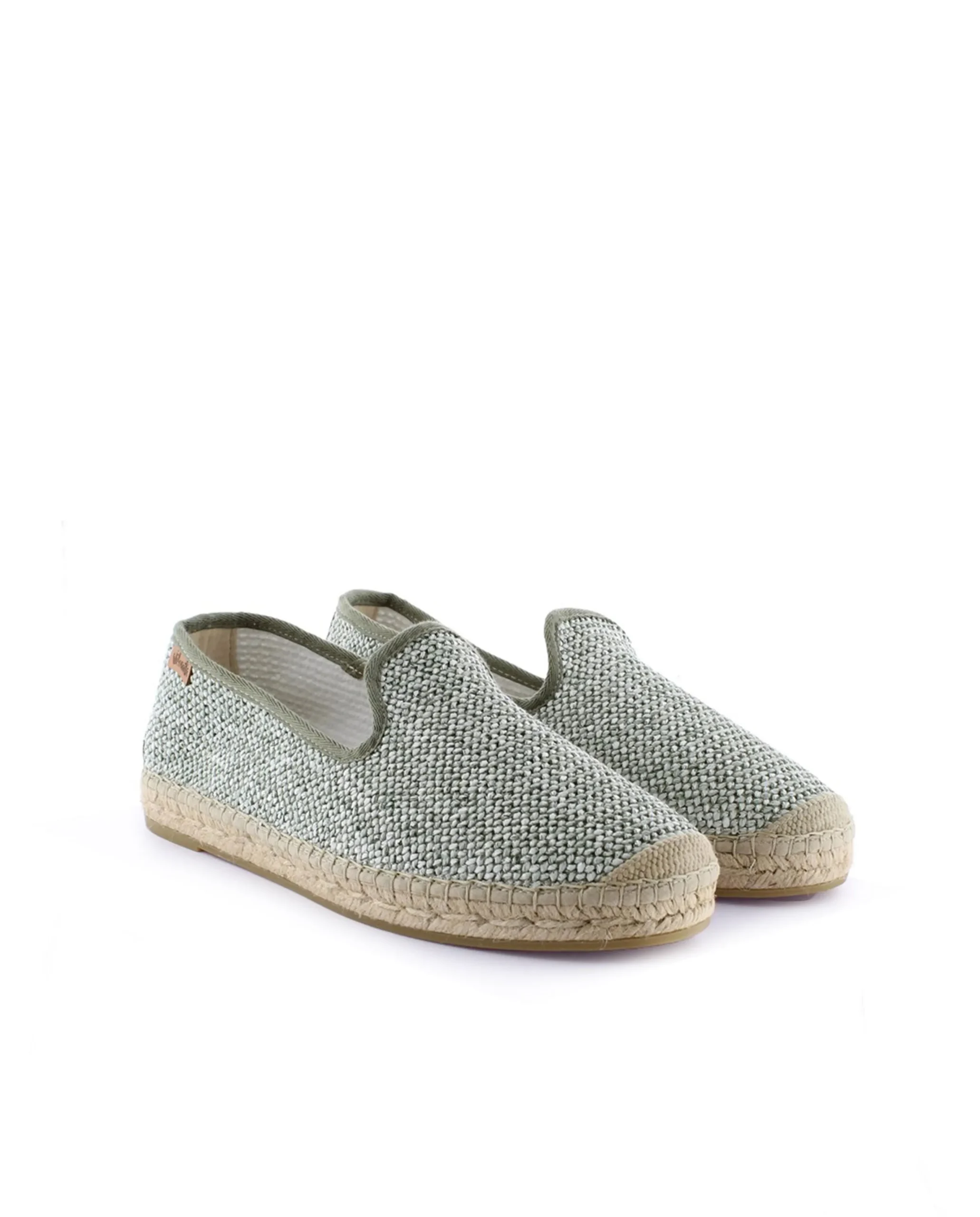 Slipper en rafia trenza verde Borneo