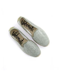 Slipper en rafia trenza verde Borneo