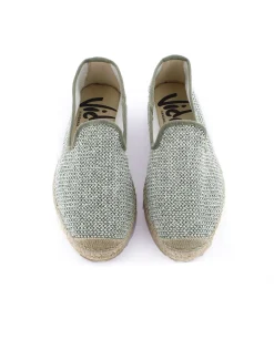 Slipper en rafia trenza verde Borneo