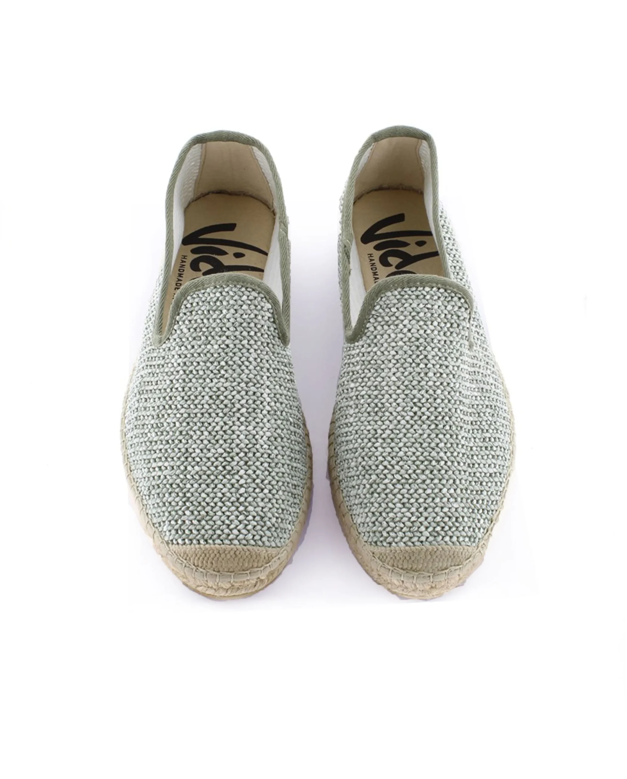 Slipper en rafia trenza verde Borneo