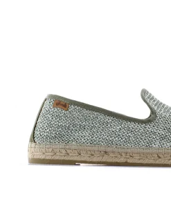 Slipper en rafia trenza verde Borneo