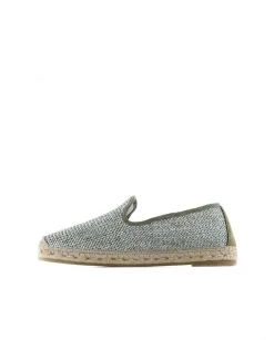 Slipper en rafia trenza verde Borneo