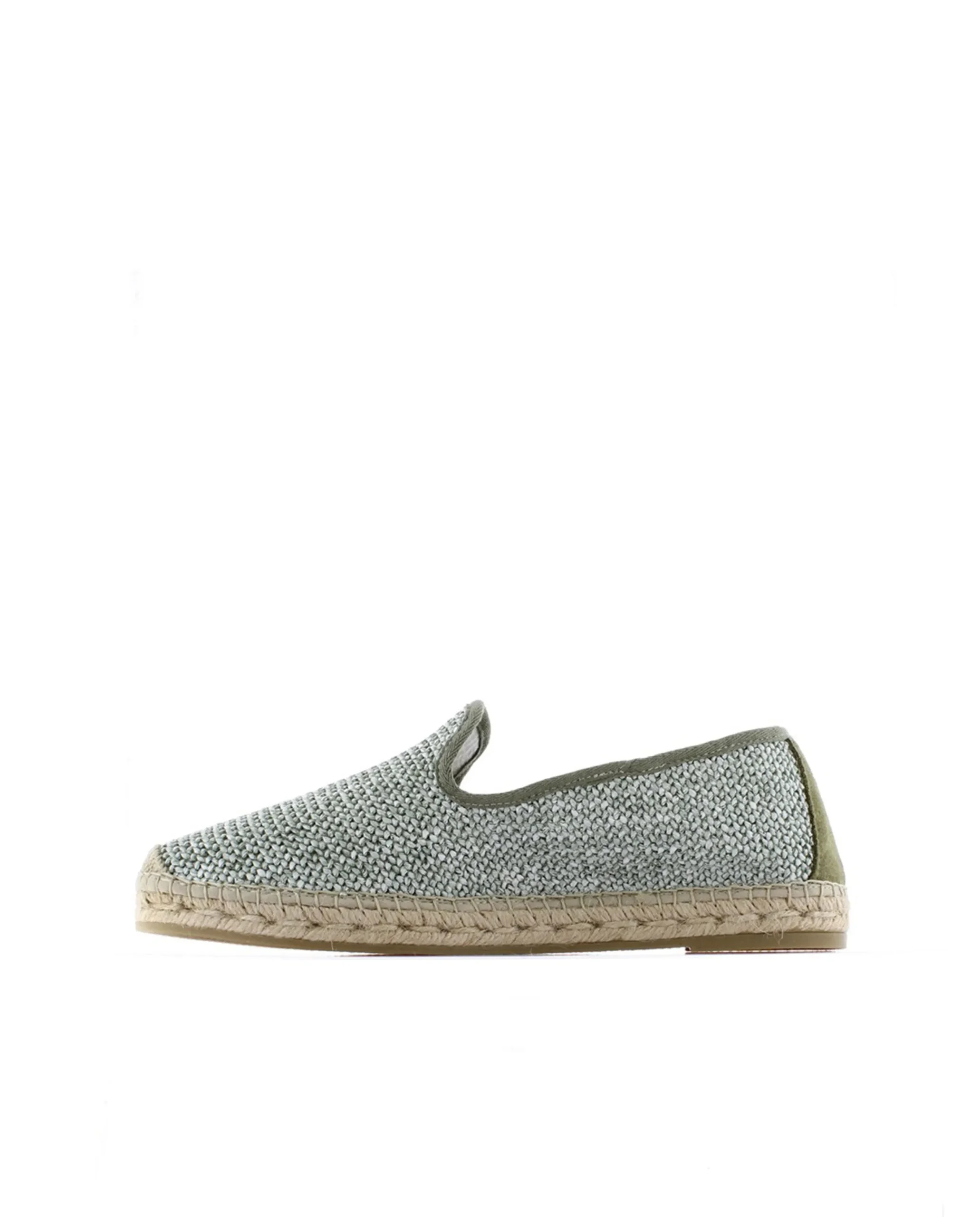 Slipper en rafia trenza verde Borneo